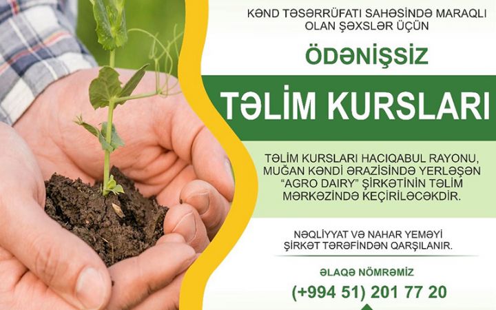 Ödənişsiz kənd təsərrüfatı üzrə təlim kursları -II